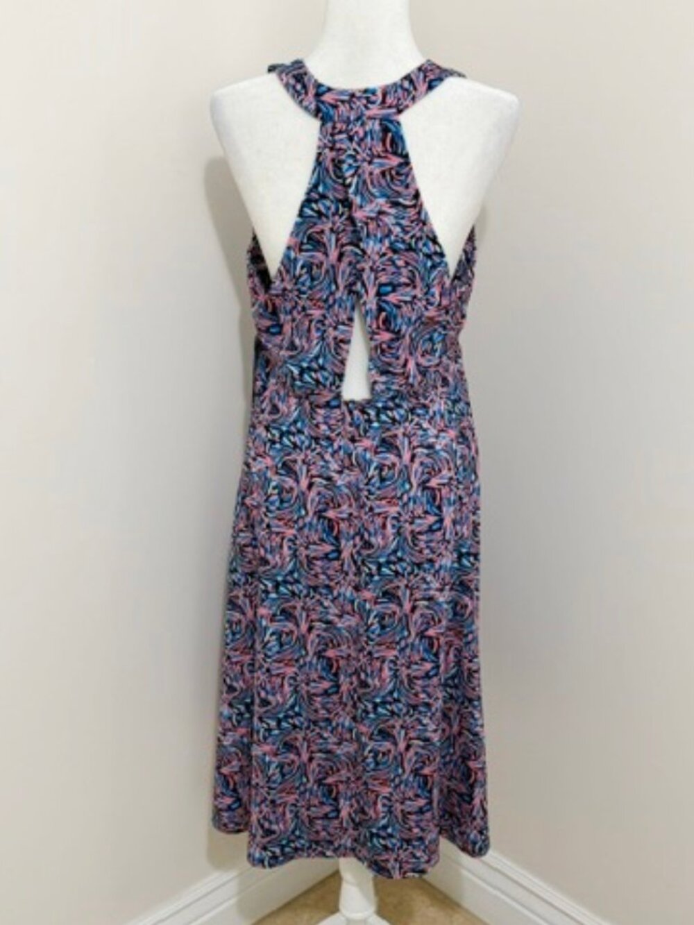 Reel Legends Sleeveless Halter Neck Midi Dress Tropical UPF 50 Quick Dry XL - Picture 4 of 8